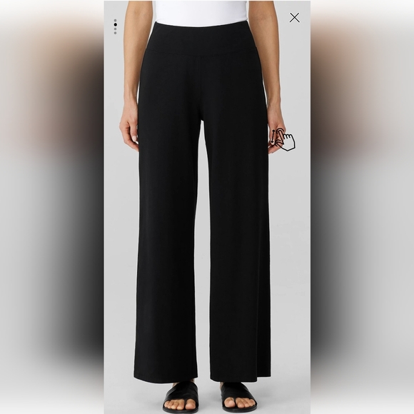 Eileen Fisher Traceable Cotton Jersey Wide-Leg Pant